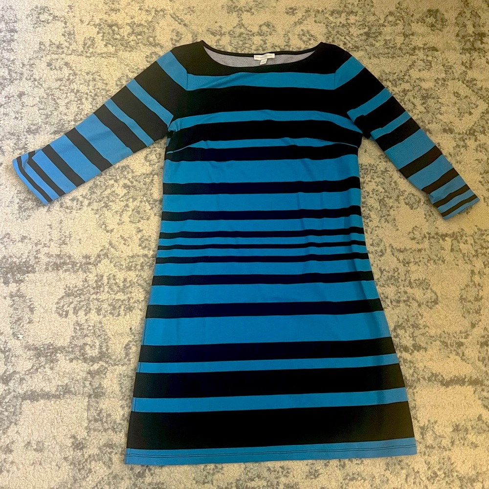 New York & Company sheath dress striped black blue Size Medium
